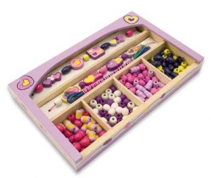 Melissa & Doug Happy Hearts Wooden Bead Set - Afbeelding 2