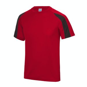 Cool contrast t-shirt kind 12-13 jaar rood/zwart