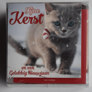 Doosje 24 kerstkaarten Poes