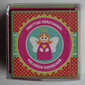 Doosje 24 kerstkaarten Paars