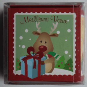 Doosje 24 kerstkaarten Rood (Frans)