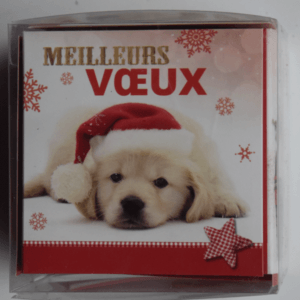 Doosje 24 kerstkaarten Hond (Frans)