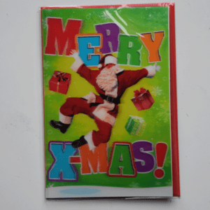 Kerstkaart 3D effect kerstman