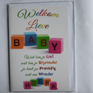 Grote kaart: Welkom lieve baby