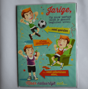 Grote kaart: Jarige, gezond leven