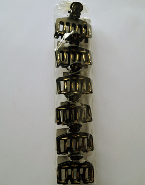 Haarspeldjes 6 stuks, zwart/goud