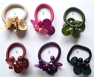 Haarrekkers met pailletten, diamantjes en parels
