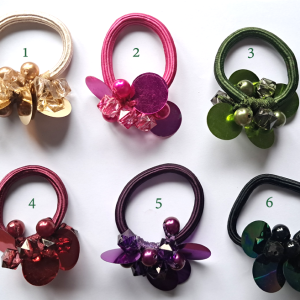 Haarrekkers met pailletten, diamantjes en parels