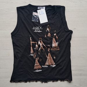 T-shirt zwart Sassy Girl - 16-17 jaar